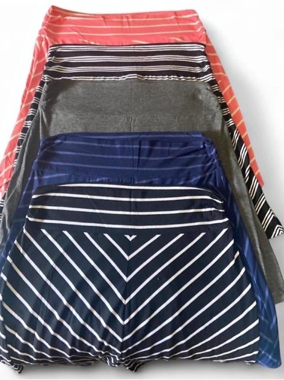 Striped A-Line Skirt in Black & Blue Like New 5 pack